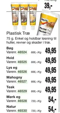 Harald Nyborg Polyfilla Plastisk Træ tilbud