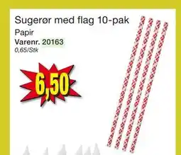 Harald Nyborg Sugerør med flag 10-pak tilbud