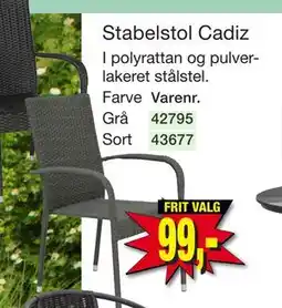 Harald Nyborg Stabelstol Cadiz tilbud