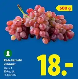 Lidl Røde kernefri vindruer tilbud