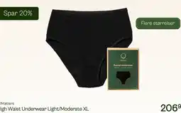 Helsam High Waist Underwear Light/Moderate XL tilbud