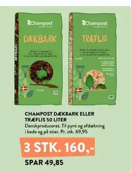 Plantorama CHAMPOST DÆKBARK ELLER TRÆFLIS 50 LITER tilbud