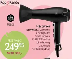 Kop & Kande Hårtørrer (Easywave) tilbud