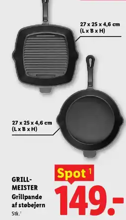 Lidl GRILLMEISTER Grillpande af støbejern tilbud