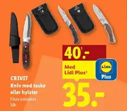 Lidl CRIVIT Kniv med taske eller hylster tilbud