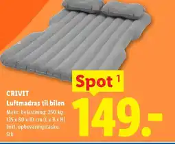 Lidl CRIVIT Luftmadras til bilen tilbud