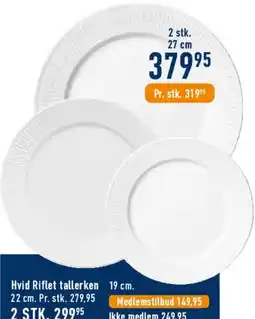 Imerco Hvid Riflet tallerken tilbud