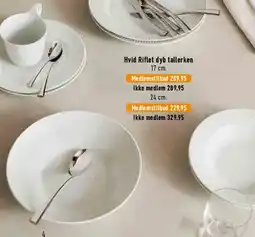 Imerco Hvid Riflet dyb tallerken tilbud