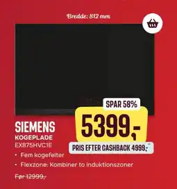 Skousen SIEMENS Kogeplade EX875HVC1E tilbud