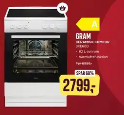 Skousen GRAM Keramisk komfur 3KE600 tilbud