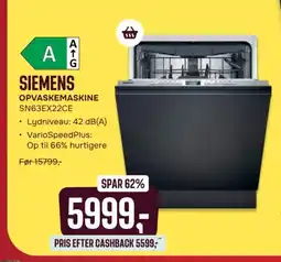 Skousen SIEMENS Opvaskemaskine SN63EX22CE tilbud