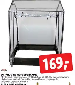 jem & fix DRIVHUS TIL HØJBEDSRAMME tilbud