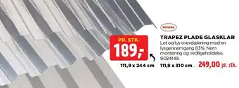 jem & fix TRAPEZ PLADE GLASKLAR tilbud