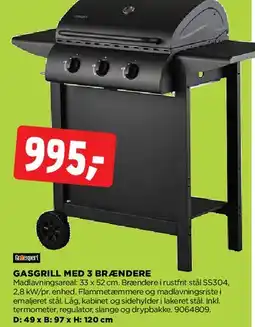 jem & fix Gasgrill med 3 brændere tilbud