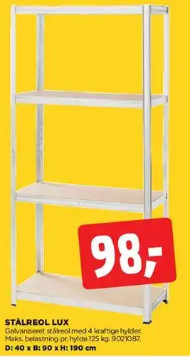 jem & fix Stålreol Lux tilbud