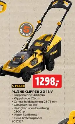 jem & fix Plæneklipper 2 x 18 V tilbud