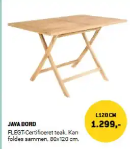 XL-BYG Java bord tilbud