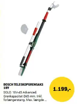 XL-BYG Bosch teleskopgrensaks 18v tilbud