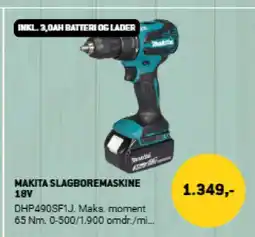 XL-BYG Makita slagboremaskine 18v tilbud