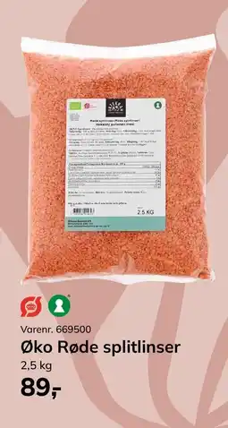 Dagrofa Food Service Øko Røde splitlinser tilbud