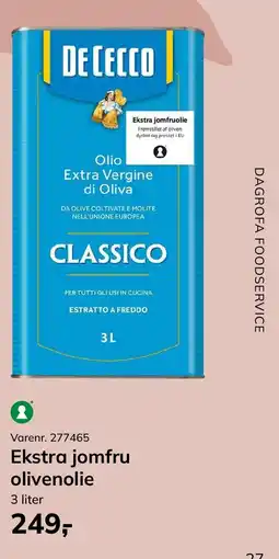 Dagrofa Food Service Ekstra jomfru olivenolie tilbud