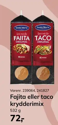 Dagrofa Food Service Fajita eller taco krydderimix tilbud