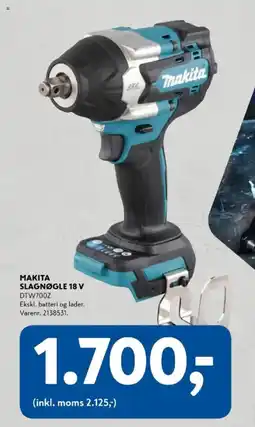 Davidsen Makita slagnøgle 18 v dtw700z tilbud