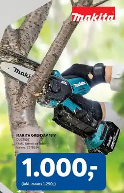 Davidsen Makita grensav 18 v duc150z tilbud