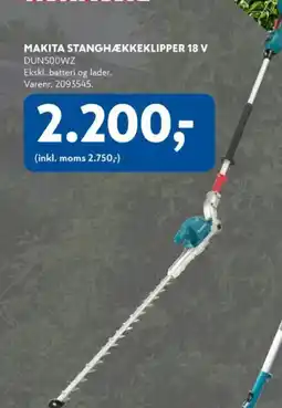 Davidsen Makita stanghækkeklipper 18 v dun500wz tilbud