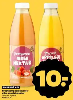 Netto Frugtkompagniet æble- eller appelsin nektar tilbud