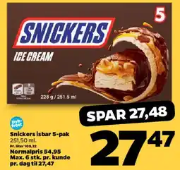 Netto Snickers Ice Cream 5-pak tilbud