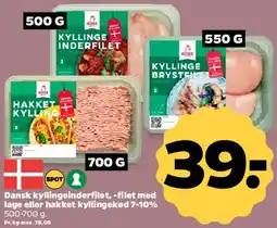 Netto Dansk kyllingeinderfilet / hakket kylling tilbud