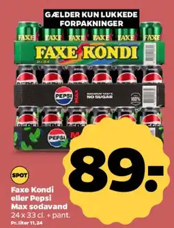 Netto Faxe Kondi / Pepsi sodavand (kasse) tilbud
