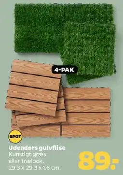 Netto Udendørs gulvflise (4-pak) tilbud
