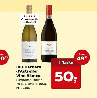 Dagli'Brugsen Ibis Barbera d'Asti eller Vino Bianco tilbud