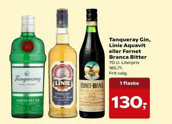 Dagli'Brugsen Tanqueray Gin, Linie Aquavit eller Fernet Branca Bitter tilbud