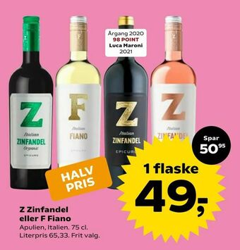 Kvickly Z Zinfandel eller F Fiano tilbud