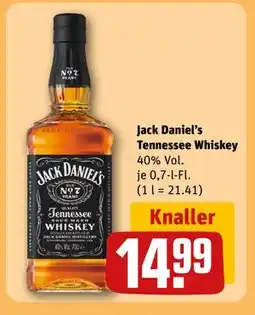 REWE DE Jack Daniel's Tennessee Whiskey, EUR 14.99 tilbud