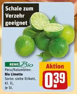 REWE DE Bio Limette, EUR 0.39 tilbud