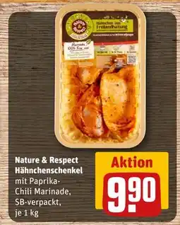 REWE DE Nature & Respect Hähnchenschenkel, EUR 9.9 tilbud