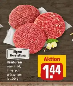 REWE DE Hamburger, EUR 1.44 tilbud