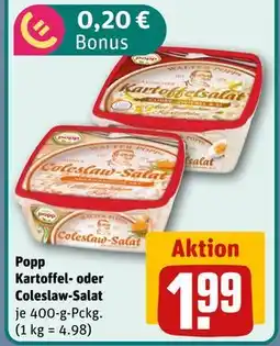 REWE DE Popp Kartoffel- oder Coleslaw-Salat, EUR 1.99 tilbud