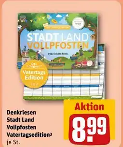 REWE DE Denkriesen Stadt Land Vollpfosten Vatertagsedition³, EUR 8.99 tilbud