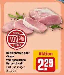 REWE DE Rückenbraten oder -Steak vom spanischen Durocschwein, EUR 2.29 tilbud