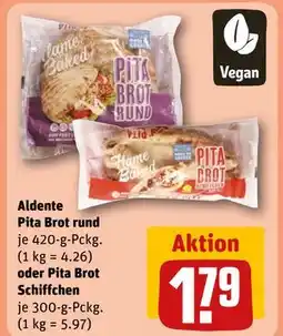 REWE DE Aldente Pita Brot rund oder Pita Brot Schiffchen, EUR 1.79 tilbud