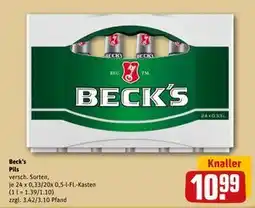 REWE DE Beck's Pils, EUR 10.99 tilbud
