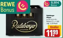 REWE DE Radeberger Pilsner, EUR 11.99 tilbud