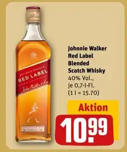 REWE DE Johnnie Walker Red Label Blended Scotch Whisky, EUR 10.99 tilbud