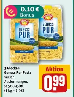 REWE DE 3 Glocken Genuss Pur Pasta, EUR 0.99 tilbud