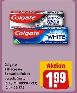 REWE DE Colgate Zahncreme Sensation White, EUR 1.99 tilbud